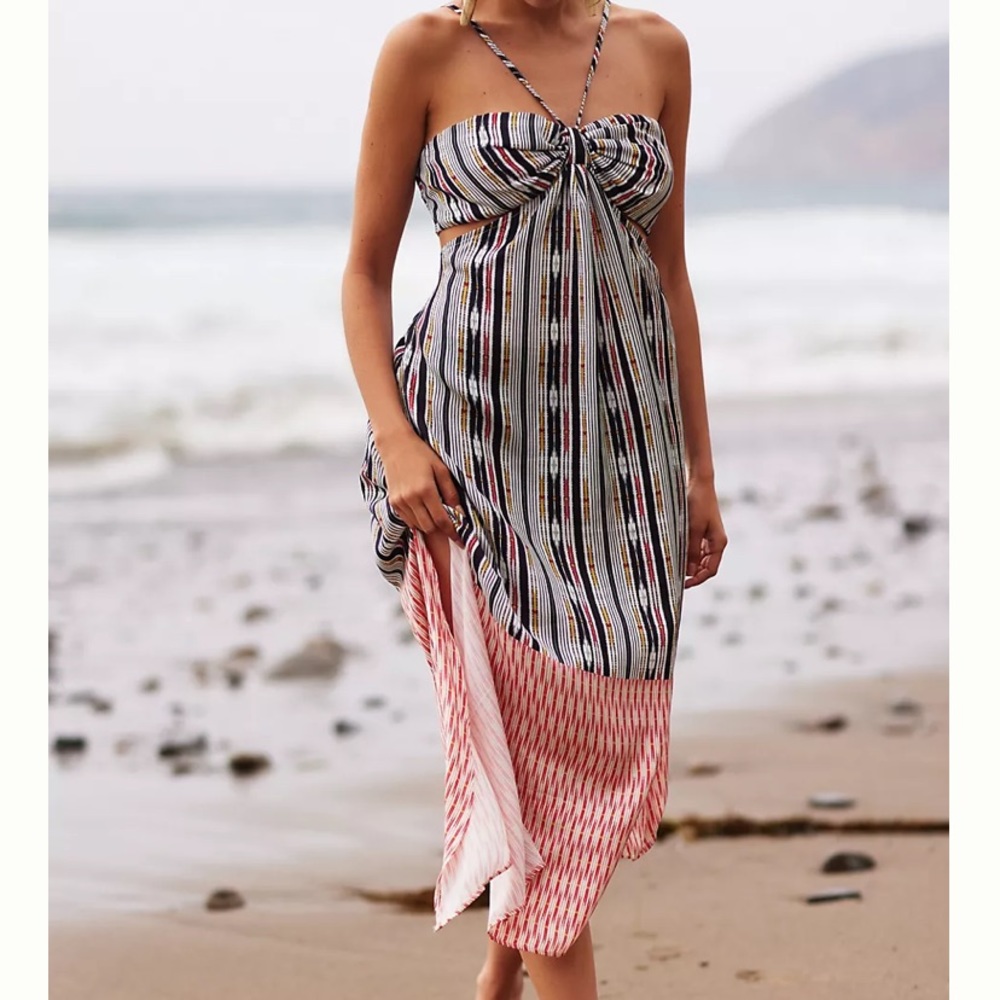NWT Anthropologie Maxi Dress Coverall with Cutouts